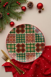 Hermia Juego de Platos de Servicio Navideños de 6 Piezas Multicolor